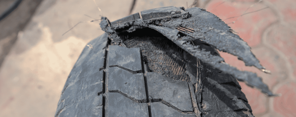 Worn out tire 