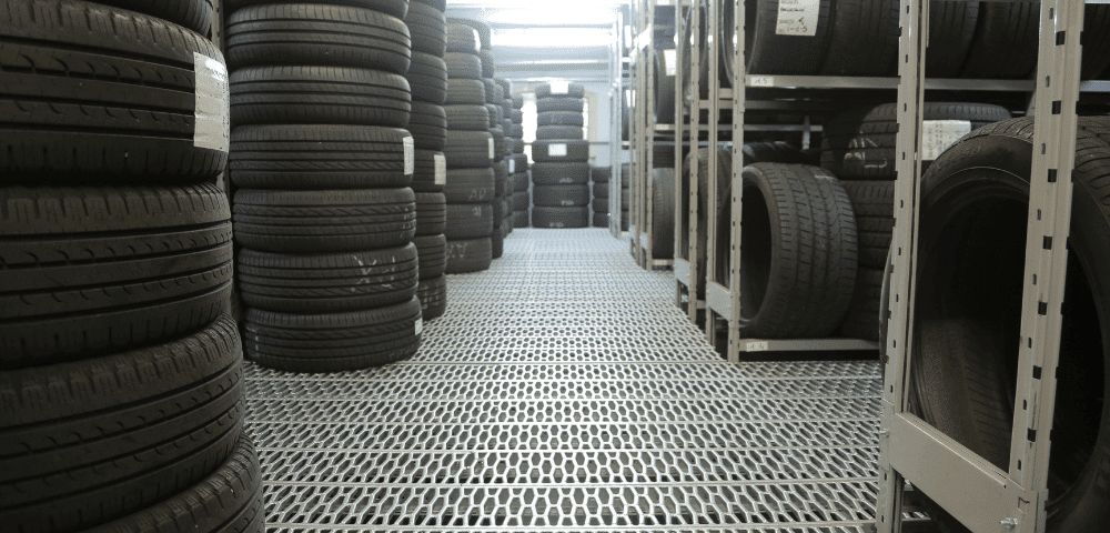 Tire storage in a garage